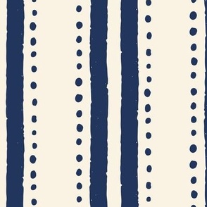 Sea Urchin Stripes - Large - Navy Blue | Coastal Geometric