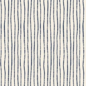 Textured Navy Blue Stripes | Hand Drawn 