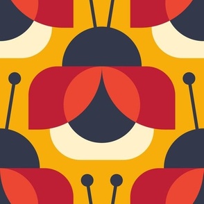 2845 A Large -  retro ladybugs / ladybirds