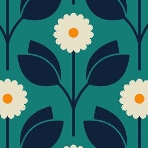 2879 B Medium - retro daisies / chamomiles