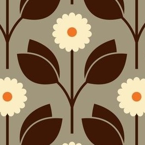 2879 C Medium - retro daisies / chamomiles