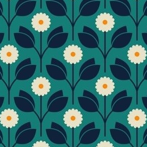 2879 B Small - retro daisies / chamomiles