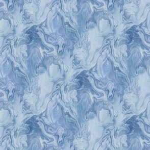 Cool blue marbling Number 1 - small scale