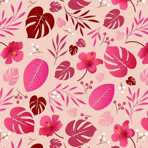 Exotic pink and beige - FABRIC