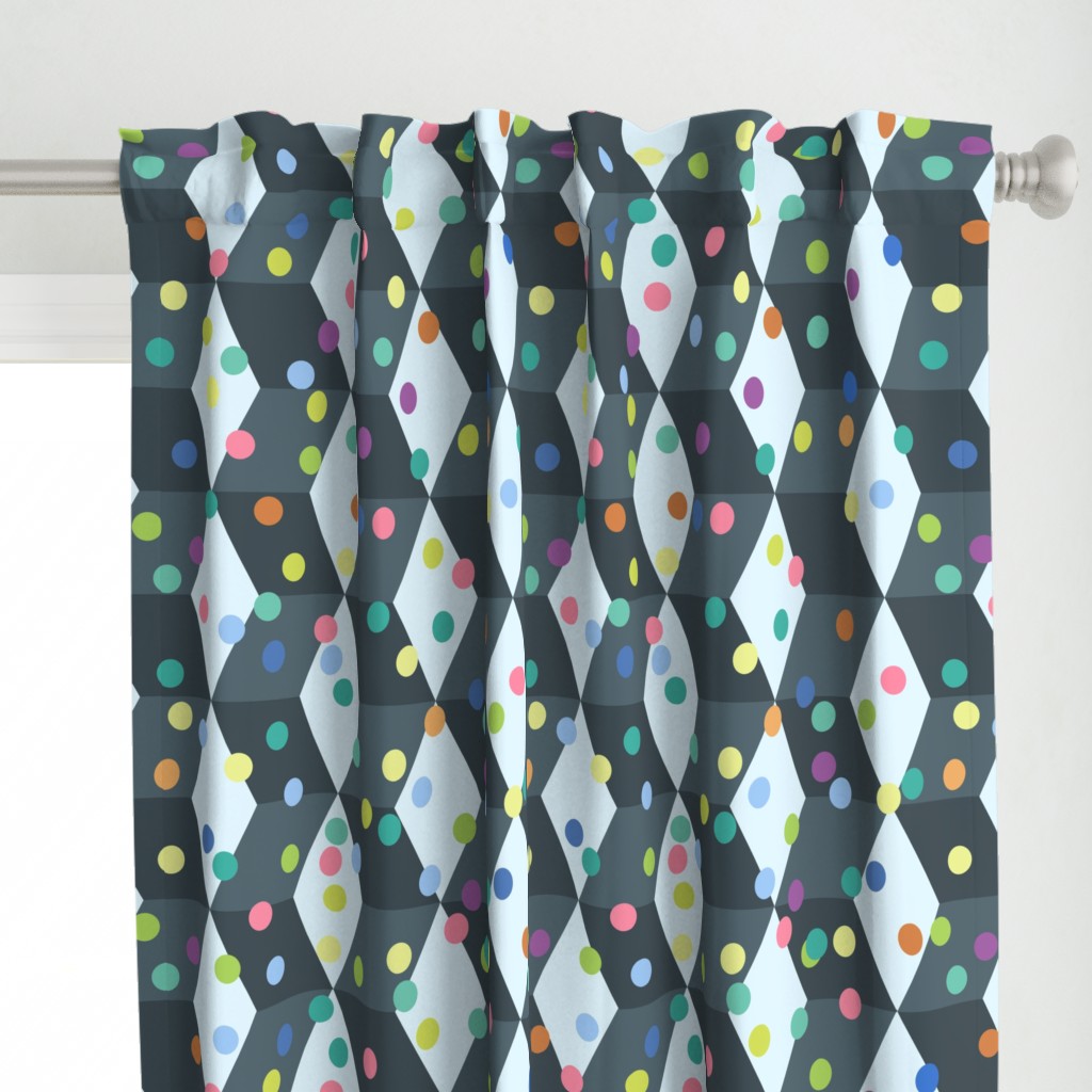 Party Chevron confetti light blue grey colorful joyful - large