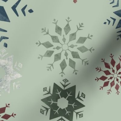 Snowflakes light green (XM23-14)