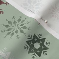 Snowflakes light green/Small (XM23-14)
