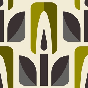 2883 C Extra large - geometric retro tulips