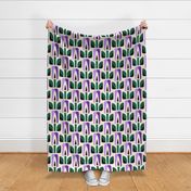 2883 E Large - geometric retro tulips