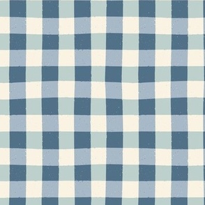 Mini Buffalo Plaid -  Shades of Blue | Textured  Classic