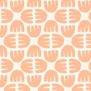 Geometric Block Printed Floral Harmony | PANTONE Color of the Year - Peach Fuzz