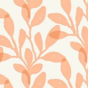 Organic Jungle Leaves | Abstract Botanicals with Texture | PANTONE Color of the Year - Peach Fuzz