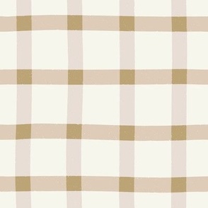 Coastal Plaid – Neutral Beige and Soft Violet | Hand Drawn Texture