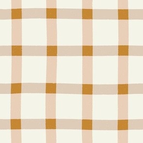 Coastal Plaid - Pink and Sand | Hand Drawn Texture