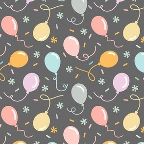 festive balloon party colorful birthday grey 5 inch