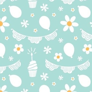 Cupcake Daisy Party 6 inch