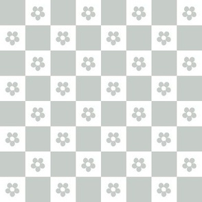 Daisy Checkerboard in grey 2 inch