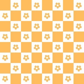 Daisy Checkerboard in orange 2 inch
