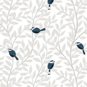 medium - lil' birdies - white/gentle grey