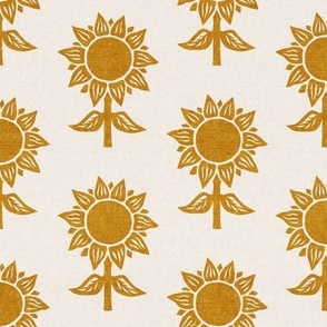block print sunflower - gold - LAD23