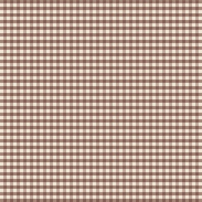 Gingham checks plaid chestnut brown small scale
