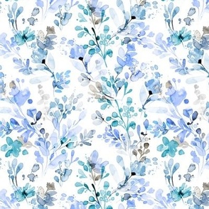 Wildflowers artistic botanical - Winter nature - Blue-Gray - Micro