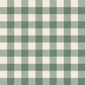 Gingham checks plaid sage green large scale