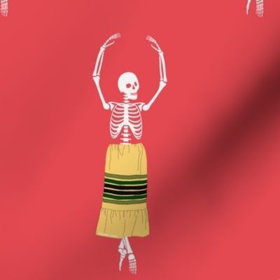 Spooky Skeleton in Ribbon Skirts