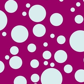 Psychedelic Abstract Blue Circles on Mulberry
