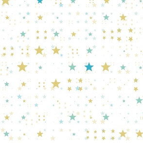 gold and turquoise  stars