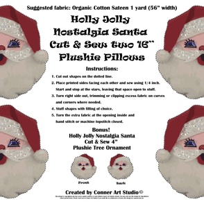 Vintage Santa Cut & Sew Plushie Pillow and Ornament