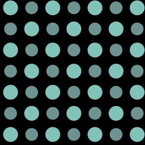 Turquoise blue and back dots