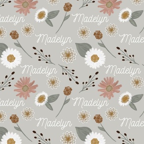 Madelyn: Nickainley Font on Dovey Dandelions and Daisies