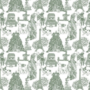 French Bulldog Toile Regular Green