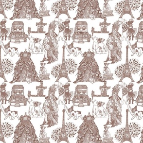 French Bulldog Toile Regular Sepia 