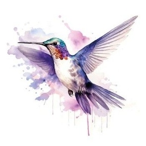 Majestic Hummingbirds in Watercolor