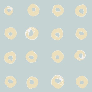 Large-Watercolor Circles in a Grid- Light Blue, Yellow