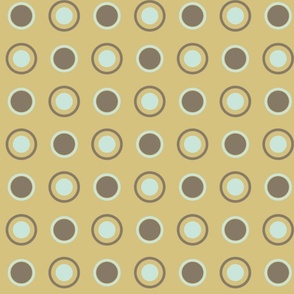 blue, gold and brown dots