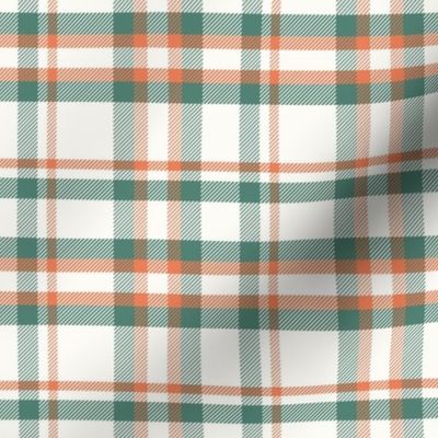 'Loch Life Plaid' Green, Rust Orange and Cream