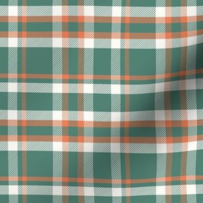 'Loch Life Plaid' Green and Rust Orange