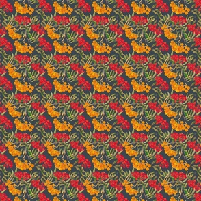 Autumn Berries Pattern Dark