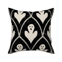 Gothic Ghost Window with Etching - Black and Bone - Large