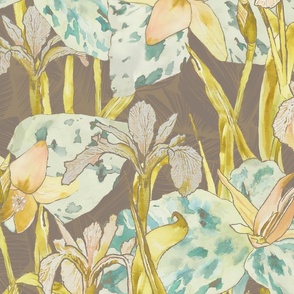 Botanical Elegance Historic Inspired Watercolor Earthy Wallpaper