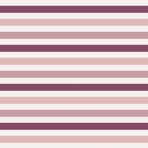 Rose Gold Damson Stripe Mauve Pinks Damson on White Background