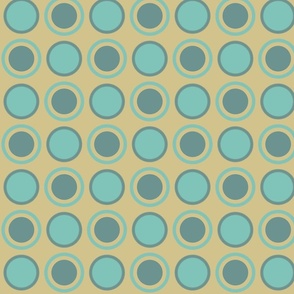 turquoise and yellow dots