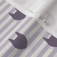 Simple Cat Silhouette - Light Purple Stripes - Hallotween - Small Scale