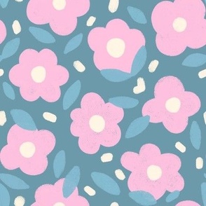 Pink and Teal Floral