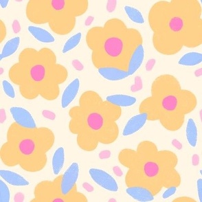 Yellow, Pink, and Blue Floral