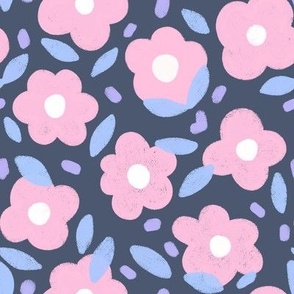 Navy and Pink Floral