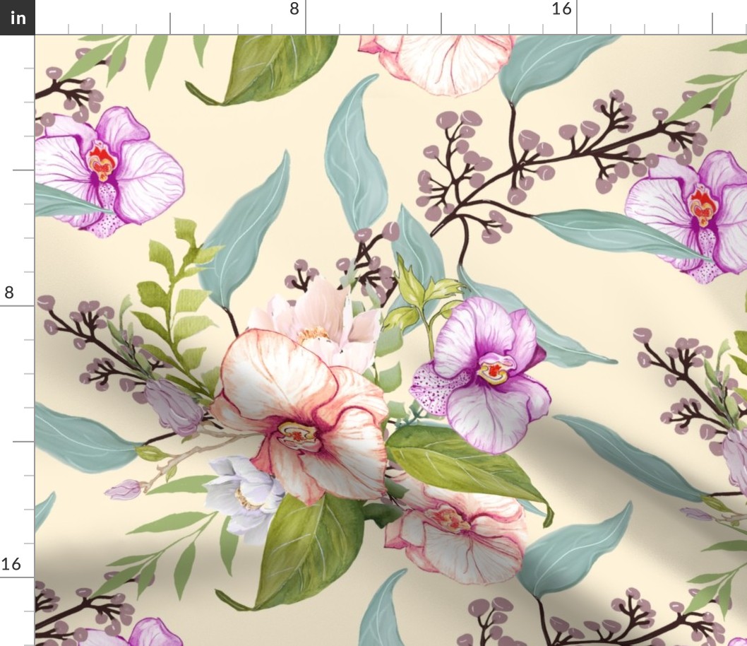 Garden Floral Print Fabric Design